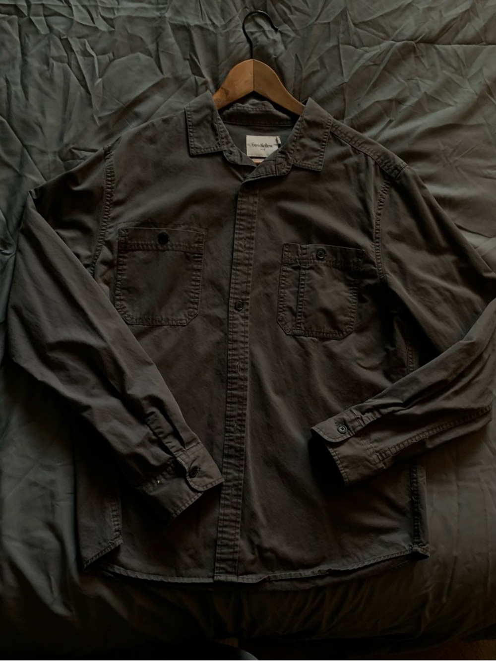 Goodfellow & Co Dark Brown Lightweight Button-Up Shirt Jacket